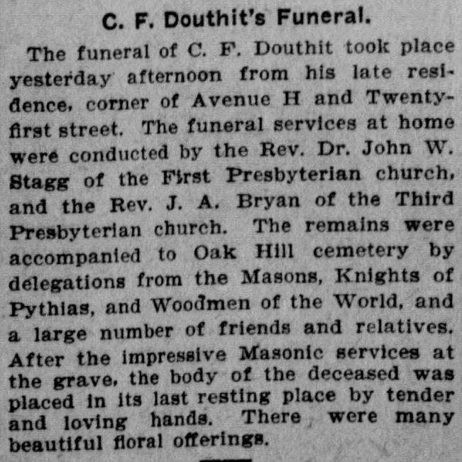 C.F. Douthit obituary